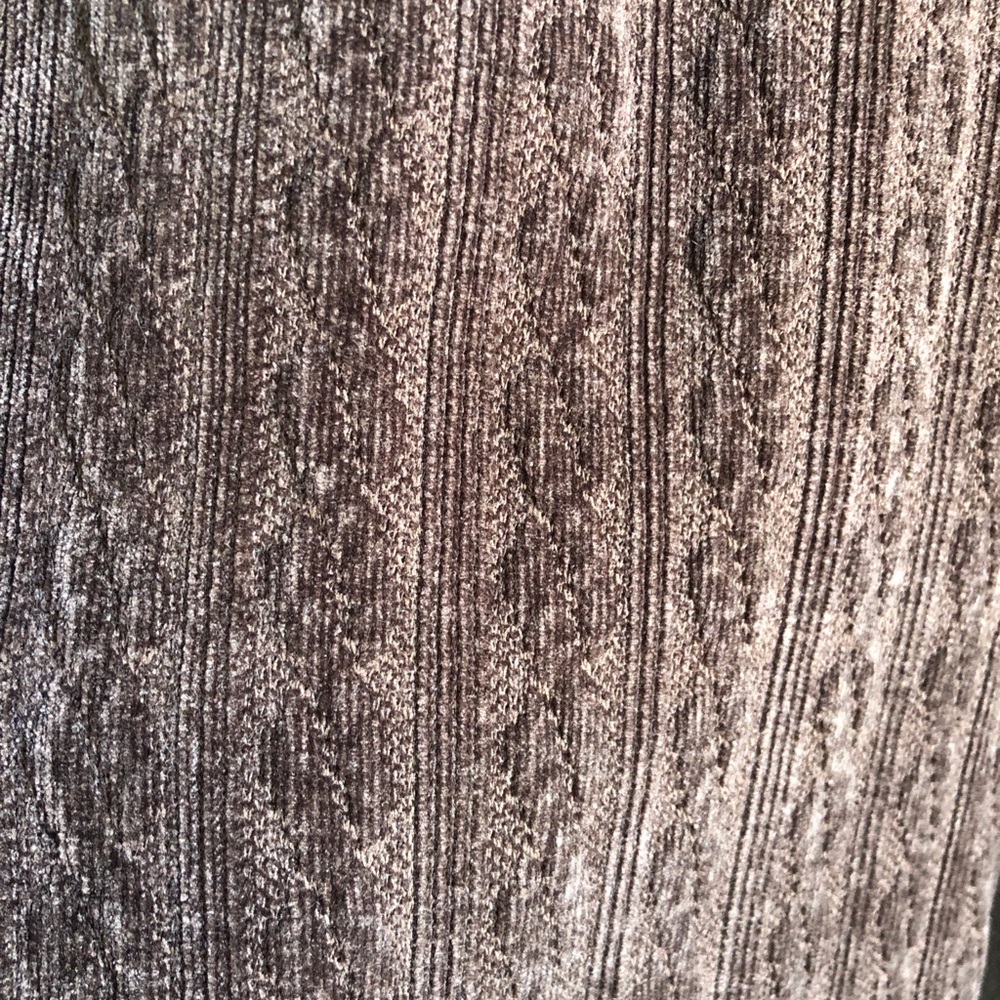 Aerie Offline Cable Knit Wide Leg Lounge Pants Chenille Trouser Brown Pull On - Picture 9 of 14